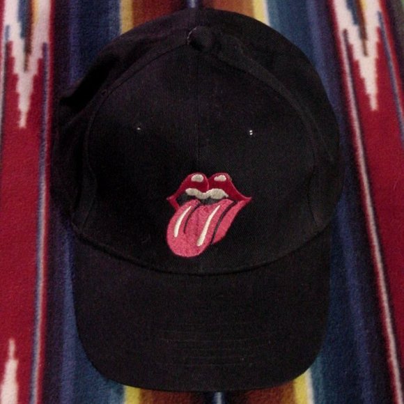 Vtg Black Cotton Rolling Stones Voodoo Lounge Hat One Size Fit